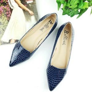 NWOB Bellini Flora Croc Embossed Flats